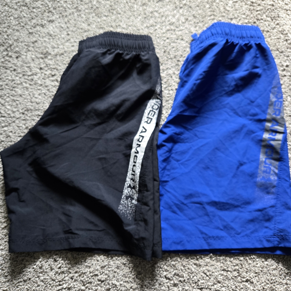 Under Armour Kids' Dual Pack Black and Blue Shorts
